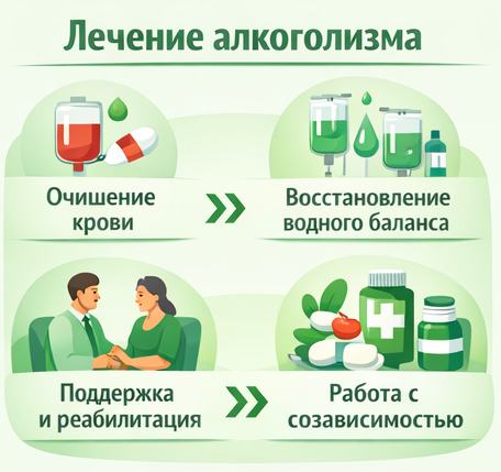 лечение алкоголизма в Лабытнанги этапы
